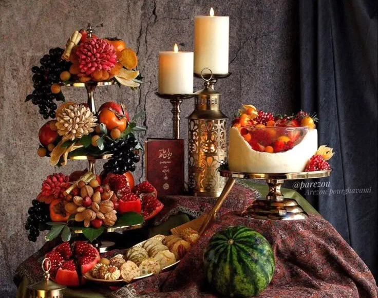 چیدمان خوراکیهای مخصوص یلدا